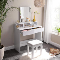 Produktbild för Vanity Table White 80x40x140cm