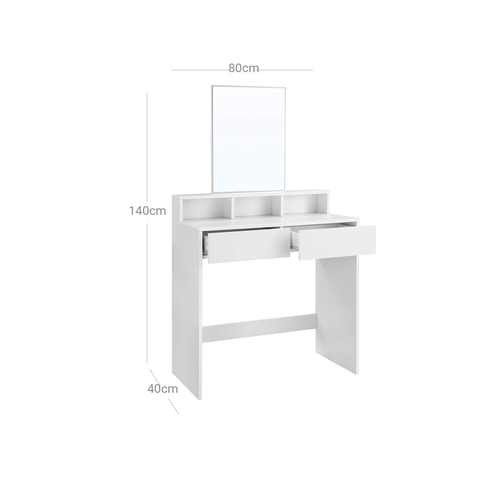 Produktbild för Vanity Table White 80x40x140cm