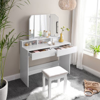 Produktbild för Vanity Table White 100x40x142cm