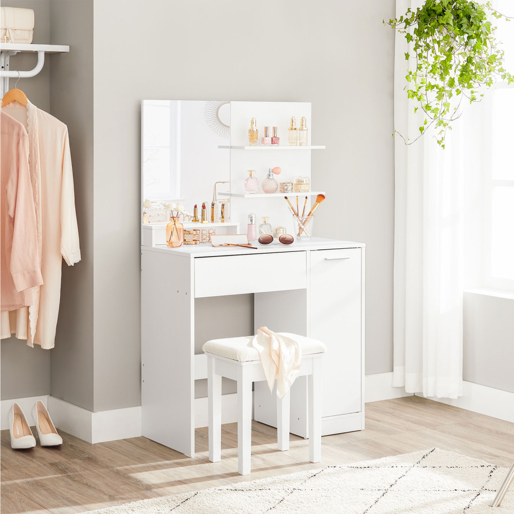 Produktbild för Vanity Table White 80x40x132cm