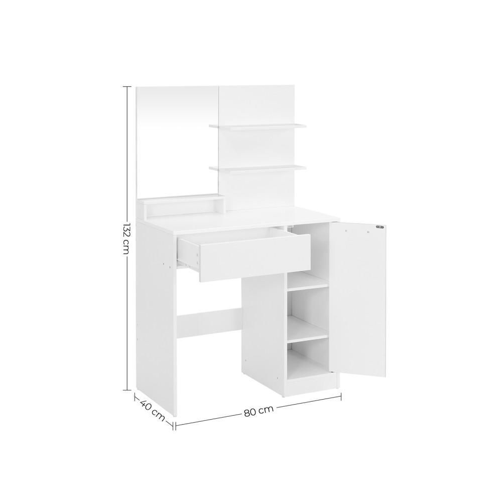 Produktbild för Vanity Table White 80x40x132cm