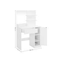 Produktbild för Vanity Table White 80x40x132cm