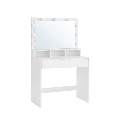 VASAGLE Vanity Table White 80x40x140cm