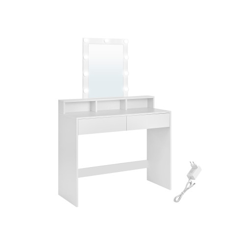 VASAGLE Vanity Table White 100x40x145cm