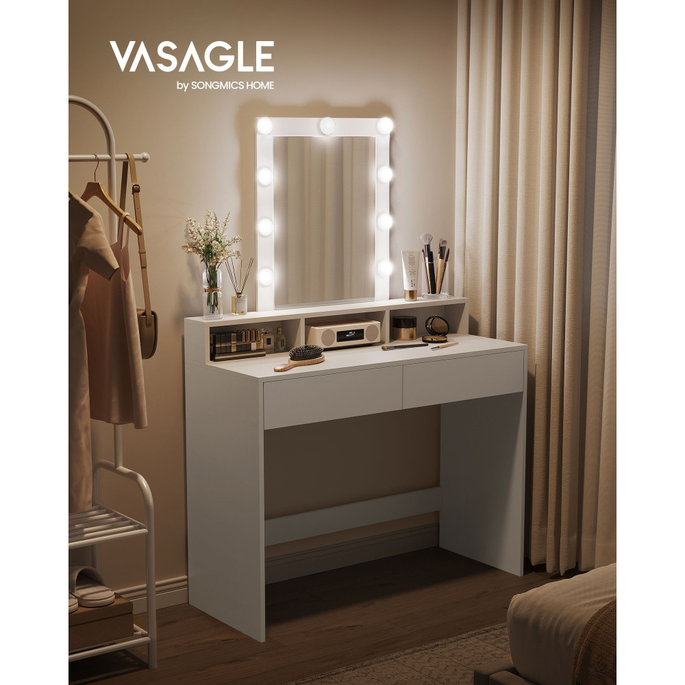 Produktbild för Vanity Table White 100x40x145cm