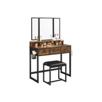 Produktbild för Vanity Table Black, Retro Color 90x40x141cm