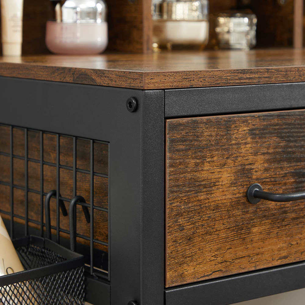 Produktbild för Vanity Table Black, Retro Color 90x40x141cm