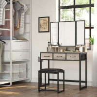 Produktbild för Vanity Table Black, Light Ivory 90x40x141cm