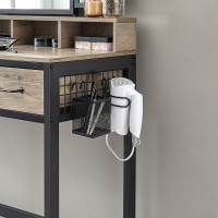 Produktbild för Vanity Table Black, Light Ivory 90x40x141cm