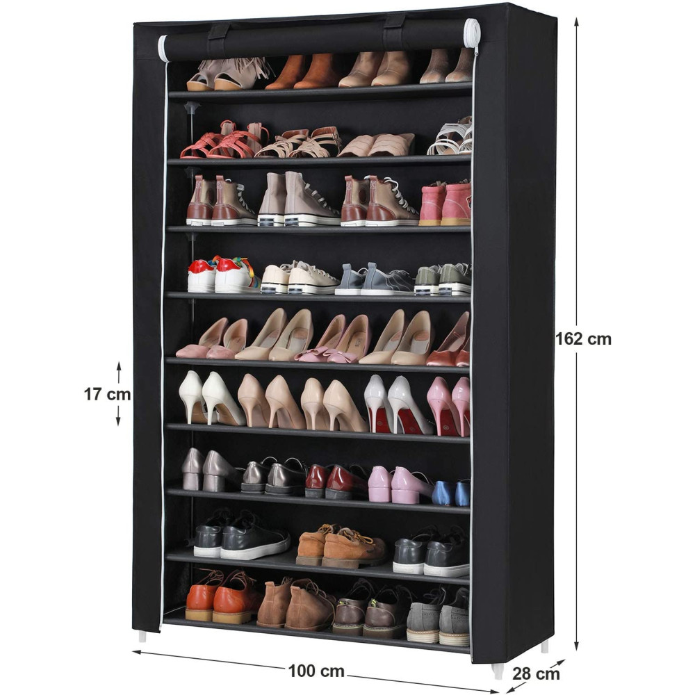 Produktbild för Shoe Rack Black 100x28x162cm