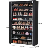 Produktbild för Shoe Rack Black 100x28x162cm