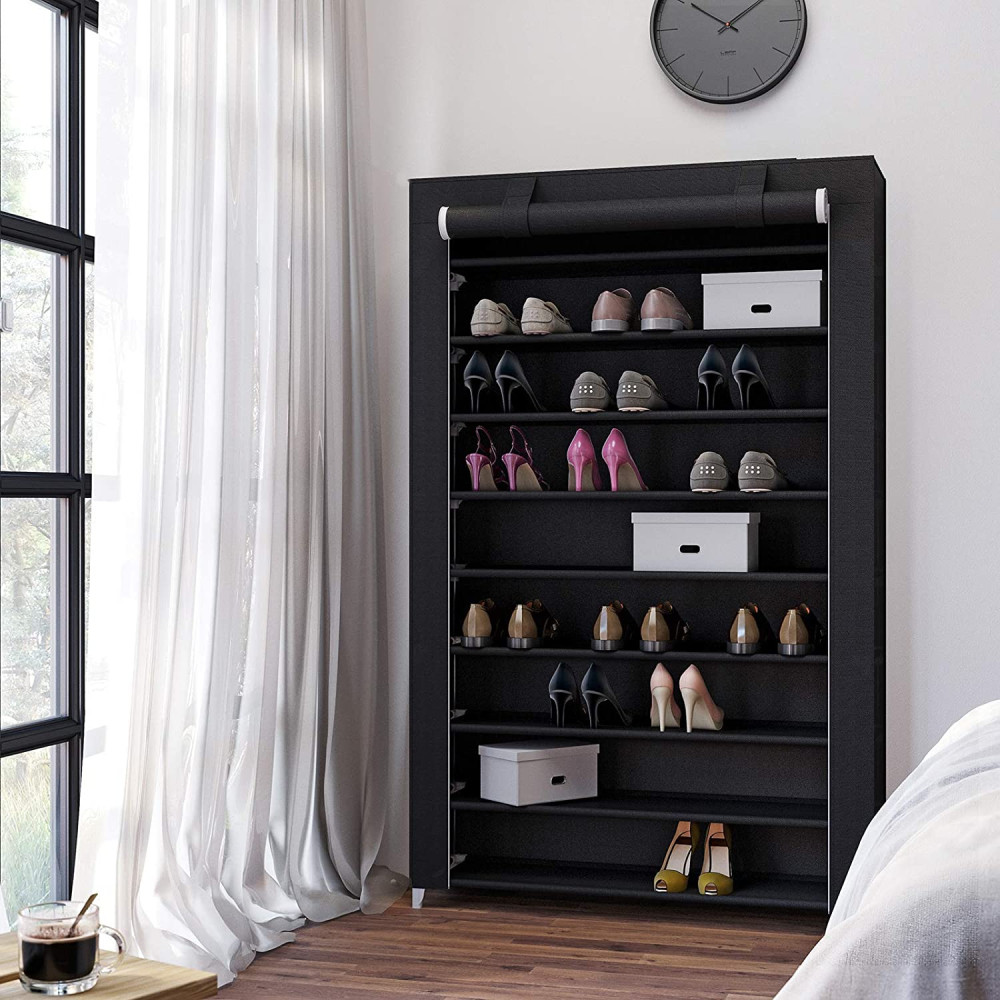 Produktbild för Shoe Rack Black 100x28x162cm