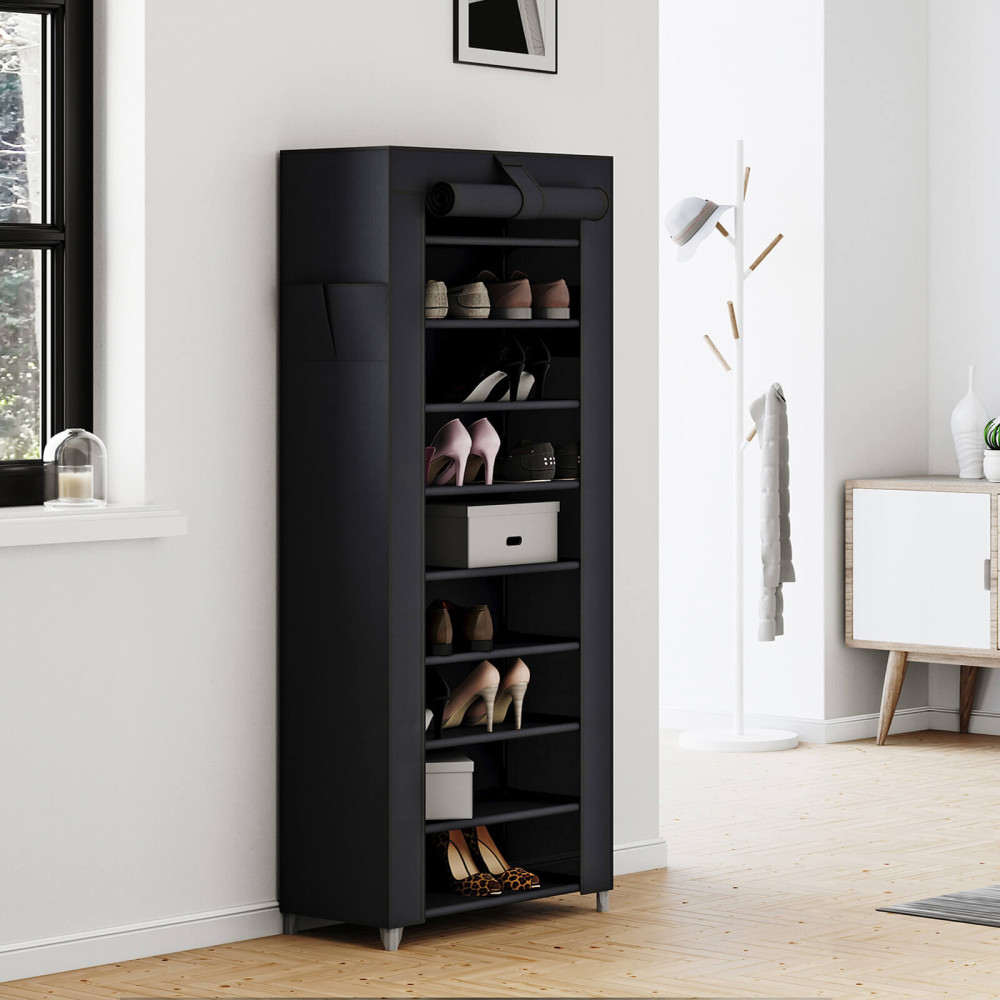Produktbild för Shoe Rack Black 58x28x162cm