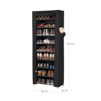 Produktbild för Shoe Rack Black 58x28x162cm