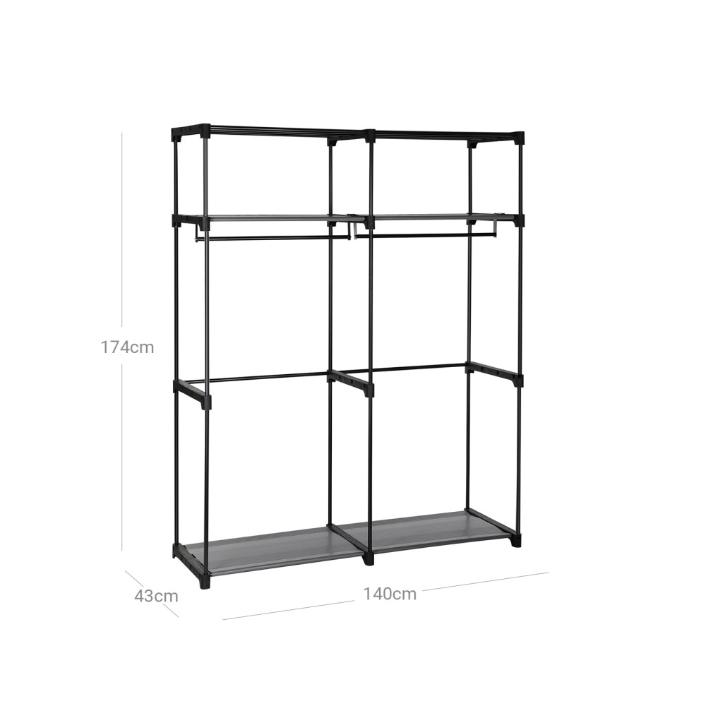 Produktbild för Wardrobe Grey 140x43x174cm