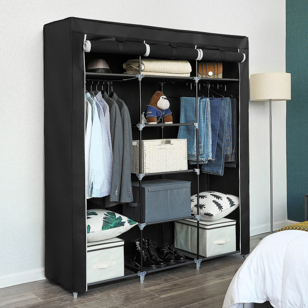 Produktbild för Wardrobe Black 150x45x175cm