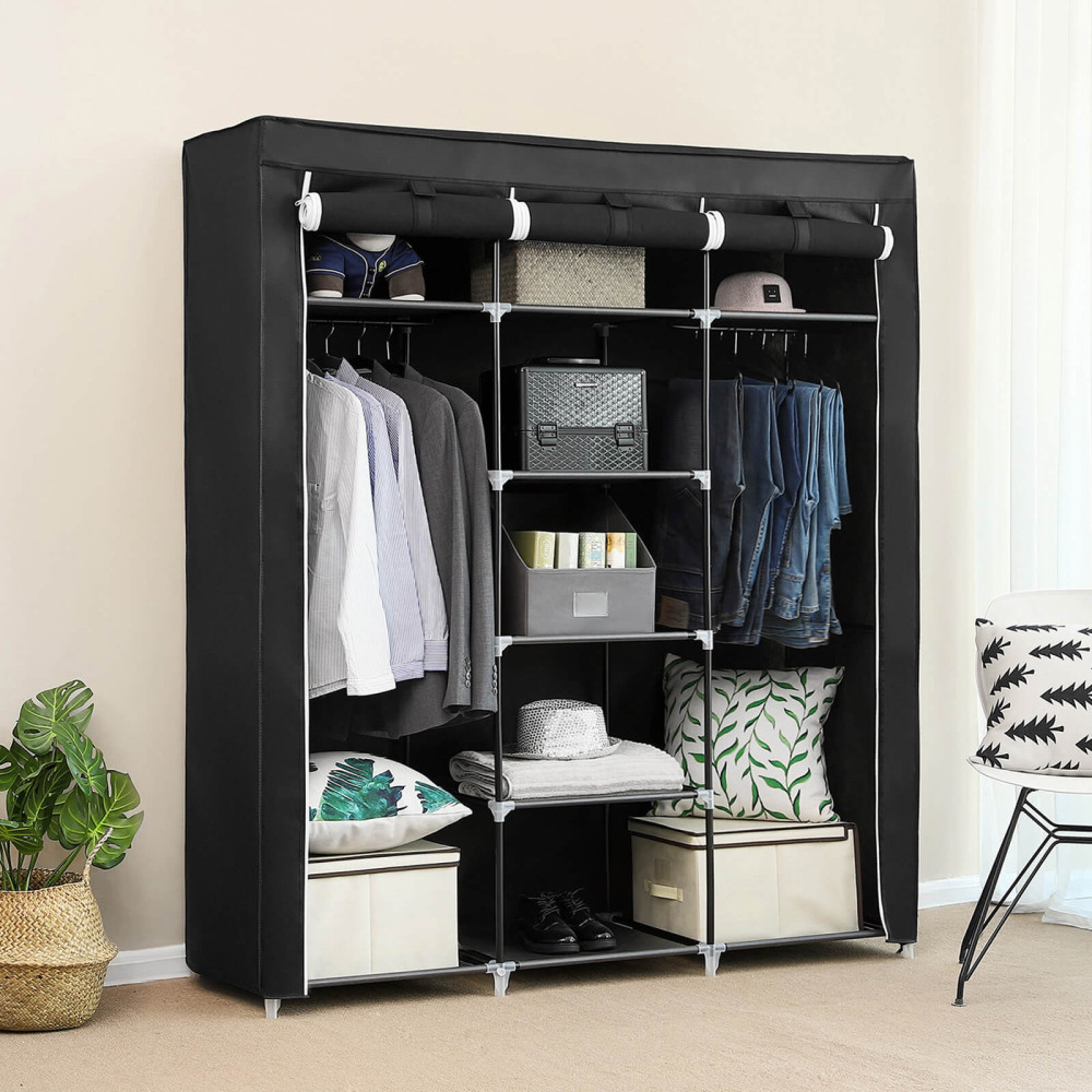 Produktbild för Wardrobe Black 150x45x175cm