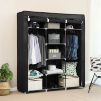 Produktbild för Wardrobe Black 150x45x175cm