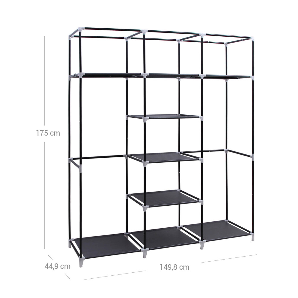 Produktbild för Wardrobe Black 150x45x175cm