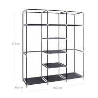 Produktbild för Wardrobe Black 150x45x175cm