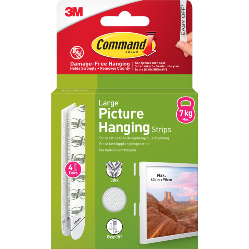 3M 3M Command Strips White Large 4 Sets