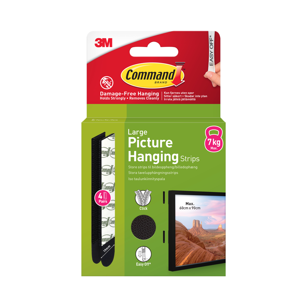 Produktbild för 3M Command Strips Black Large 4 Sets