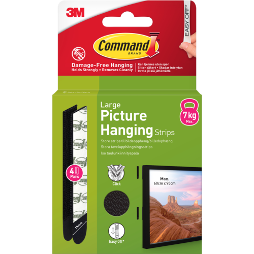 3M 3M Command Strips Black Large 4 Sets