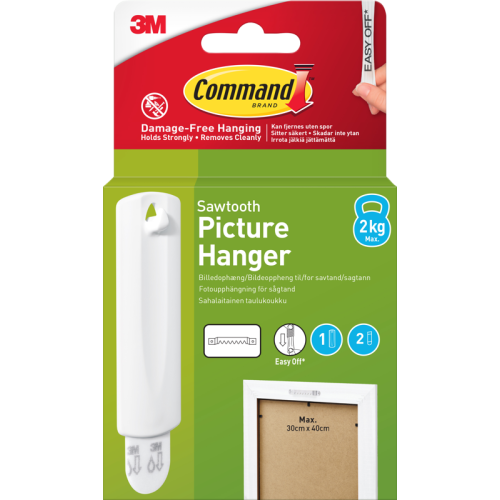 3M 3M Command Sawtooth 1 Hook+2 Strips