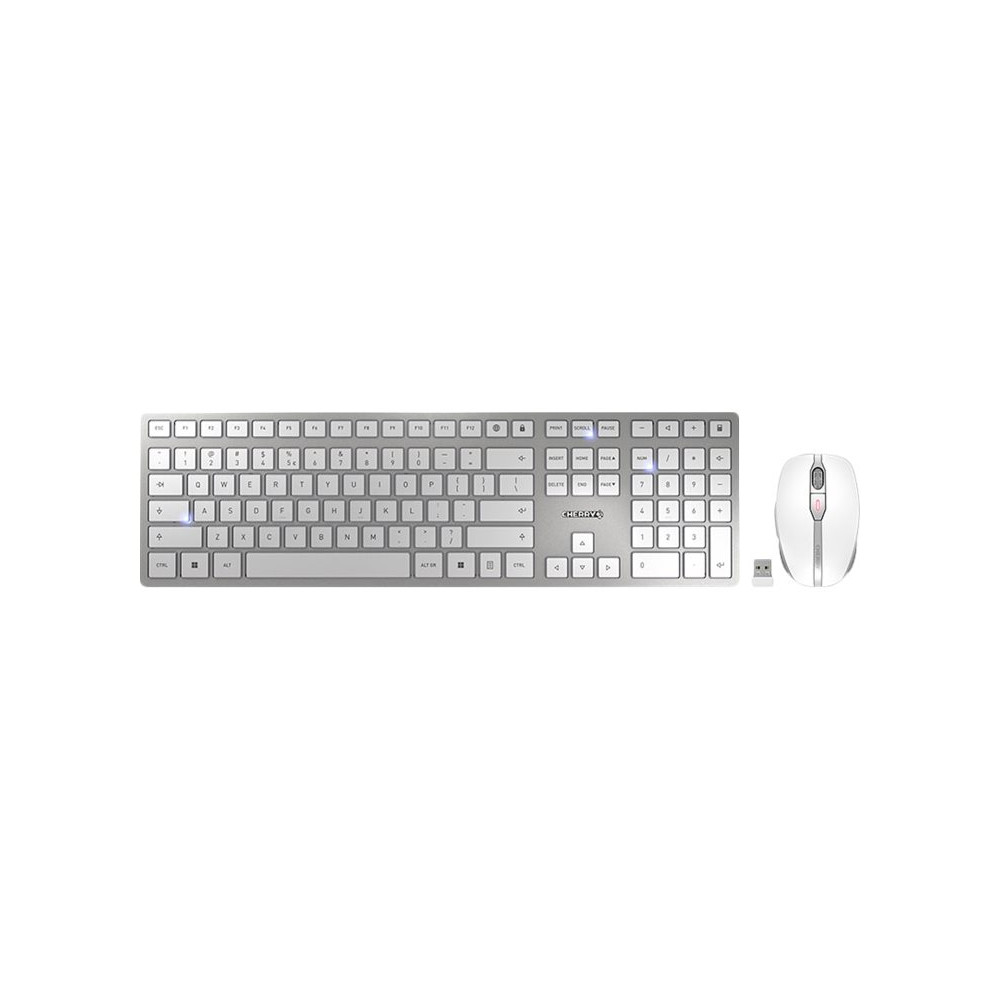 Produktbild för CHERRY DW 9100 SLIM - sats med tangentbord och mus - USA med eurosymbol - vit, silver Inmatningsenhet