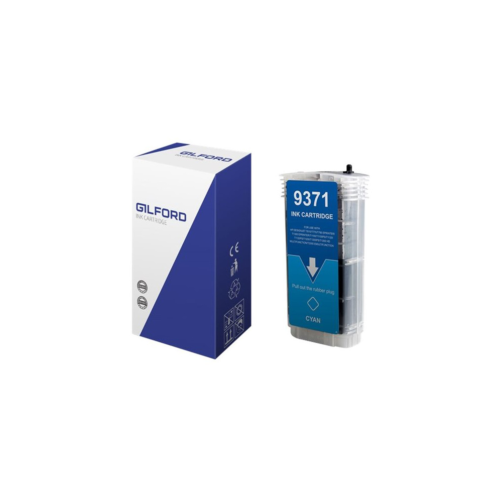 Produktbild för Gilford - cyan - kompatibel - bläckpatron (alternativ för: HP 72)