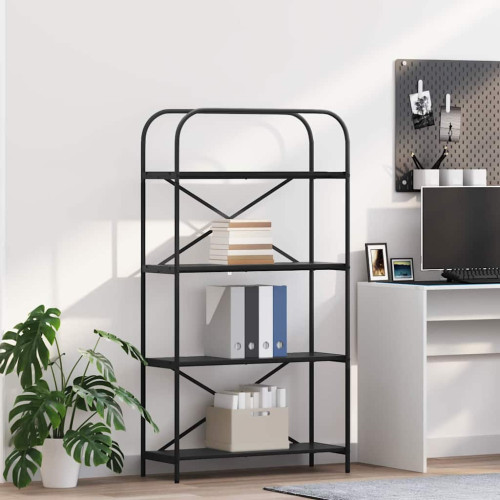 vidaXL Hyllsystem Svart Ek 80 x 30 x 146 cm Konstruerat trä