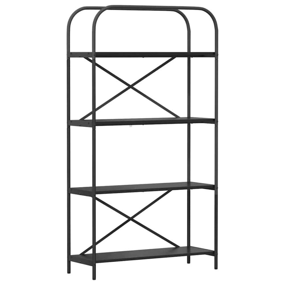 Produktbild för Hyllsystem Svart Ek 80 x 30 x 146 cm Konstruerat trä