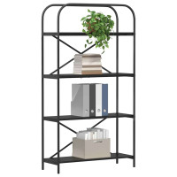 Produktbild för Hyllsystem Svart Ek 80 x 30 x 146 cm Konstruerat trä