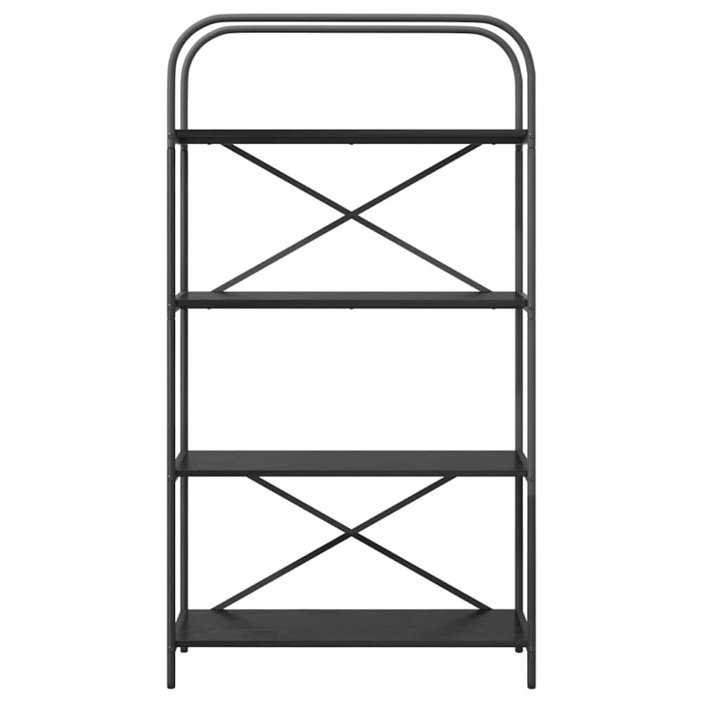 Produktbild för Hyllsystem Svart Ek 80 x 30 x 146 cm Konstruerat trä