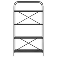 Produktbild för Hyllsystem Svart Ek 80 x 30 x 146 cm Konstruerat trä