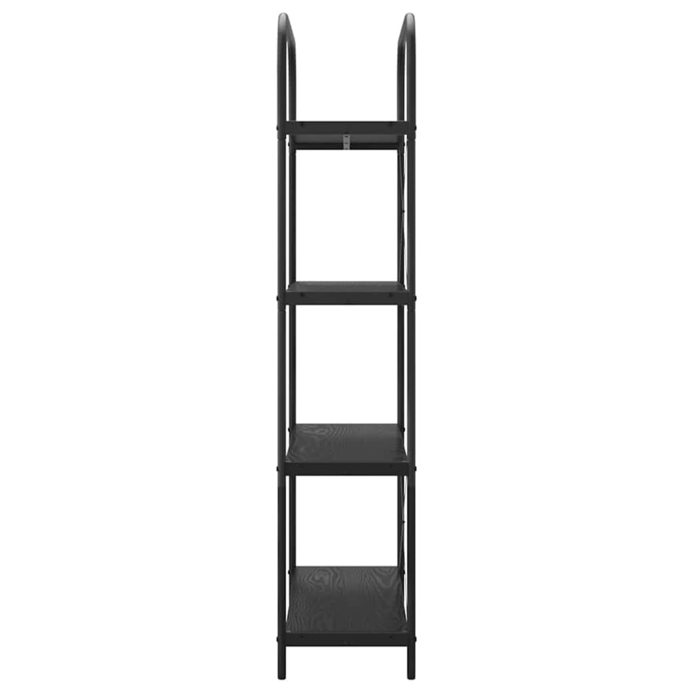 Produktbild för Hyllsystem Svart Ek 80 x 30 x 146 cm Konstruerat trä