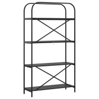 Produktbild för Hyllsystem Svart Ek 80 x 30 x 146 cm Konstruerat trä