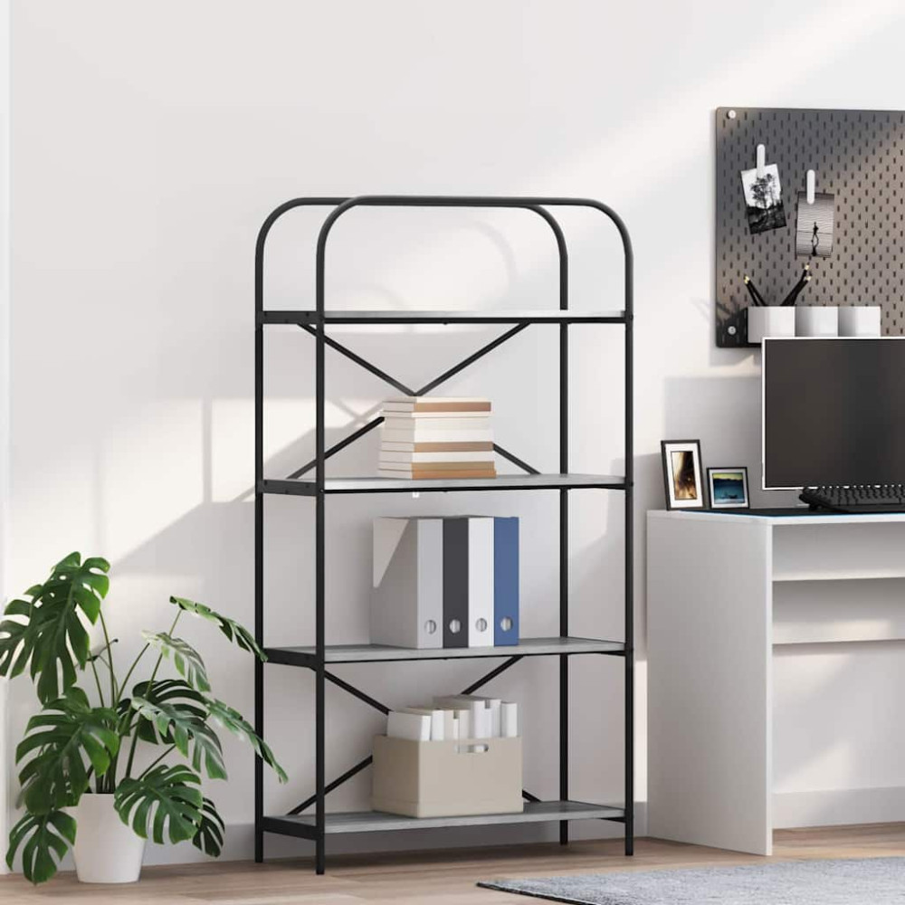 Produktbild för Hyllsystem Grå Sonoma 80 x 30 x 146 cm Konstruerat trä