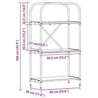 Produktbild för Hyllsystem Sonoma-ek 60 x 30 x 109 cm Konstruerat trä