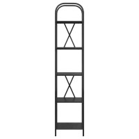 Produktbild för Hyllsystem Svart Ek 40 x 30 x 183 cm Konstruerat trä