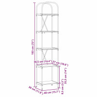 Produktbild för Hyllsystem Gammalt trä 40 x 30 x 183 cm Konstruerat trä