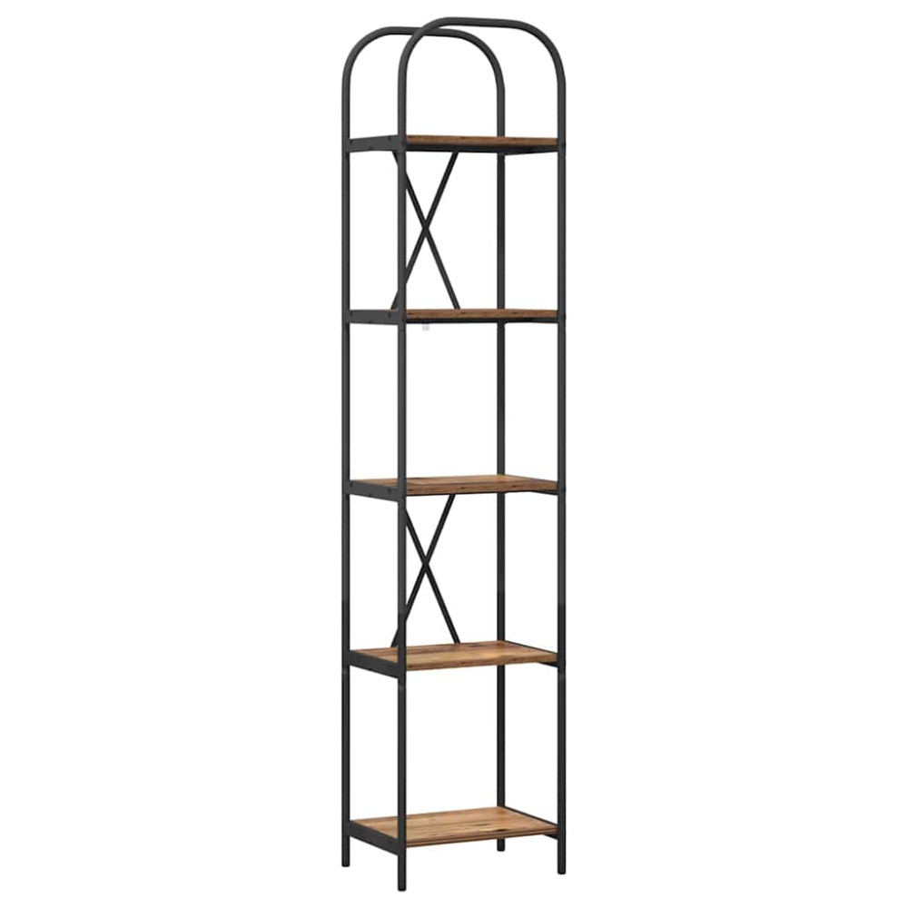 Produktbild för Hyllsystem Gammalt trä 40 x 30 x 183 cm Konstruerat trä