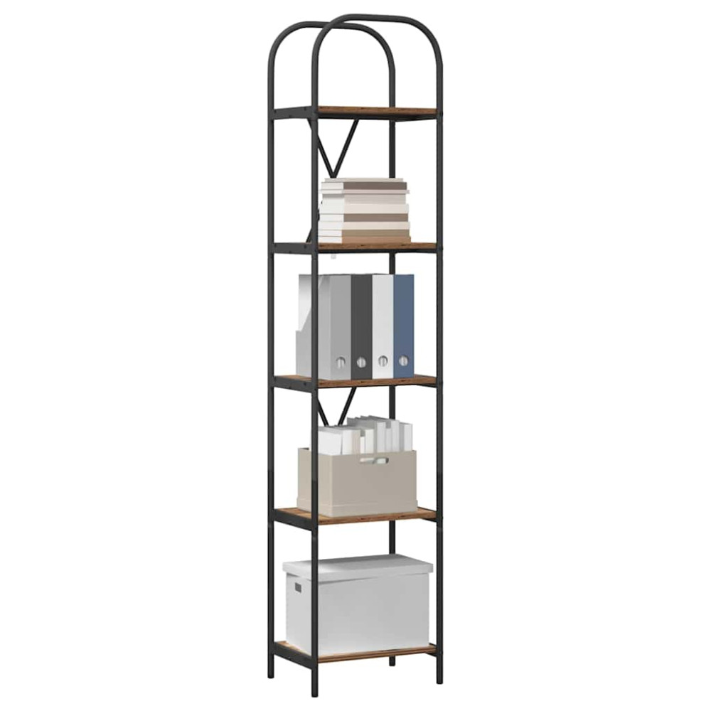 Produktbild för Hyllsystem Gammalt trä 40 x 30 x 183 cm Konstruerat trä
