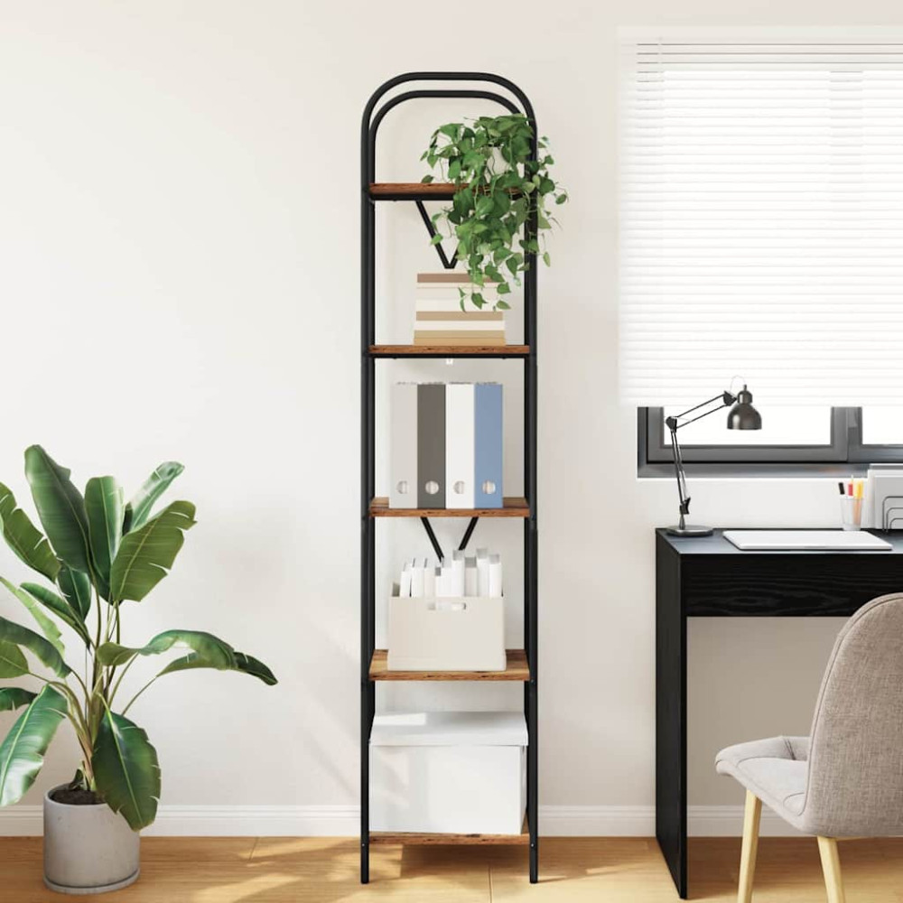 Produktbild för Hyllsystem Gammalt trä 40 x 30 x 183 cm Konstruerat trä