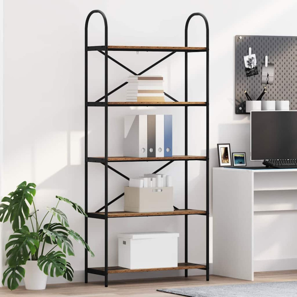 Produktbild för Hyllsystem Gammalt trä 80 x 30 x 183 cm Konstruerat trä