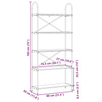 Produktbild för Hyllsystem Gammalt trä 80 x 30 x 183 cm Konstruerat trä