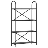 Produktbild för Hyllsystem Svart Ek 80 x 30 x 146 cm Konstruerat trä