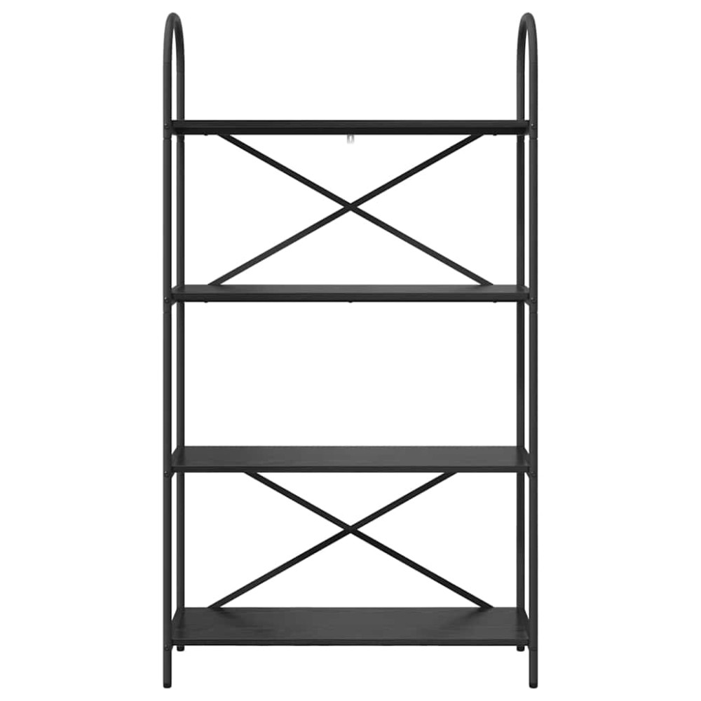 Produktbild för Hyllsystem Svart Ek 80 x 30 x 146 cm Konstruerat trä
