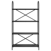 Produktbild för Hyllsystem Svart Ek 80 x 30 x 146 cm Konstruerat trä