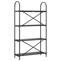 Produktbild för Hyllsystem Svart Ek 80 x 30 x 146 cm Konstruerat trä